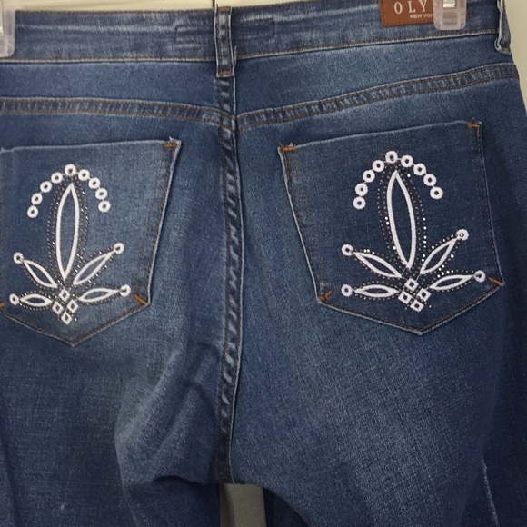 OLYSS Embroidered High Rise Jeans - Picture 5 of 8